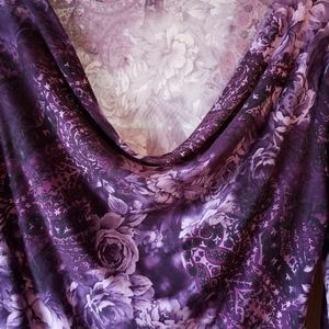Dressbarn, soft deep purple rose print spring fall
